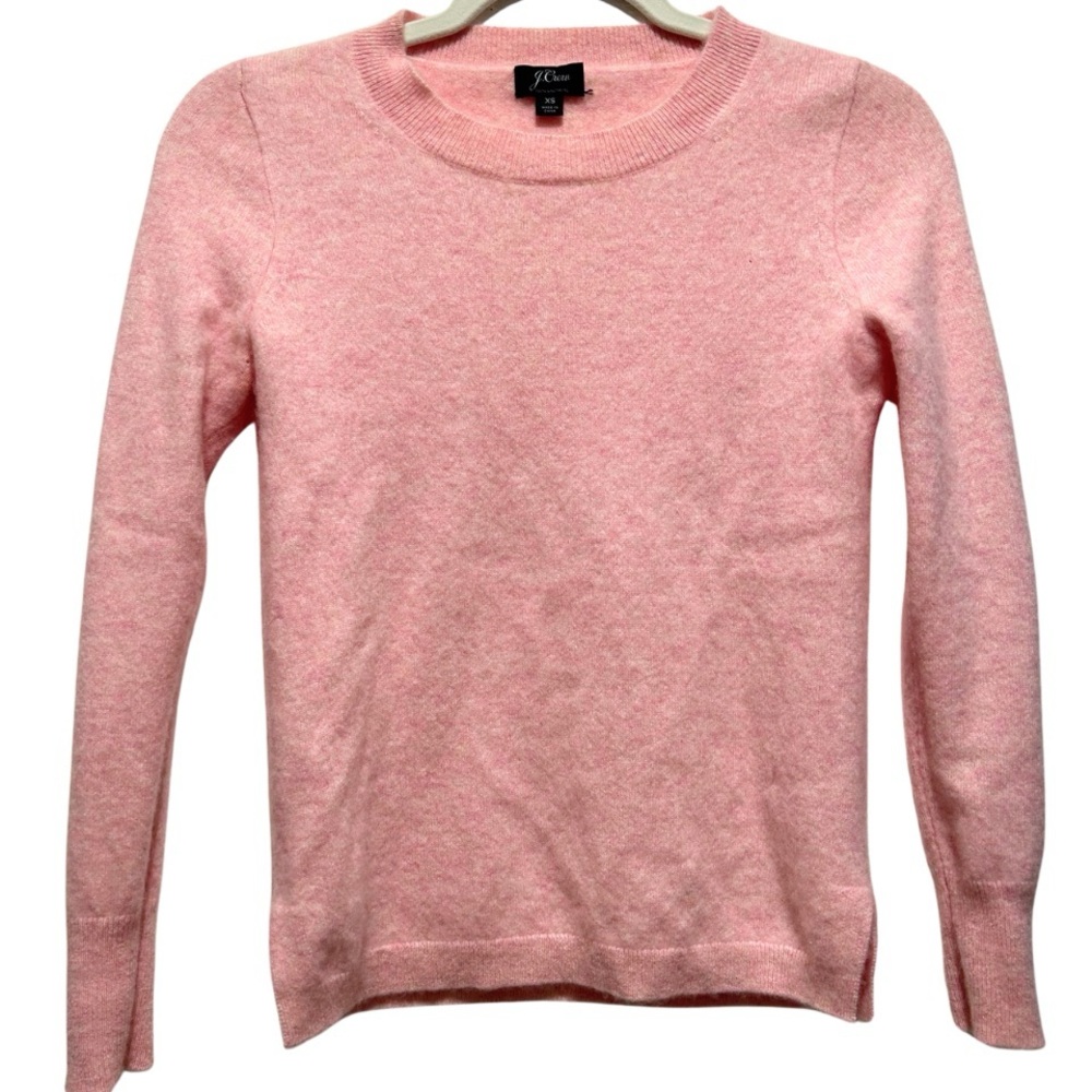 J. Crew Pink Crew Neck Sweater 100% cashmere